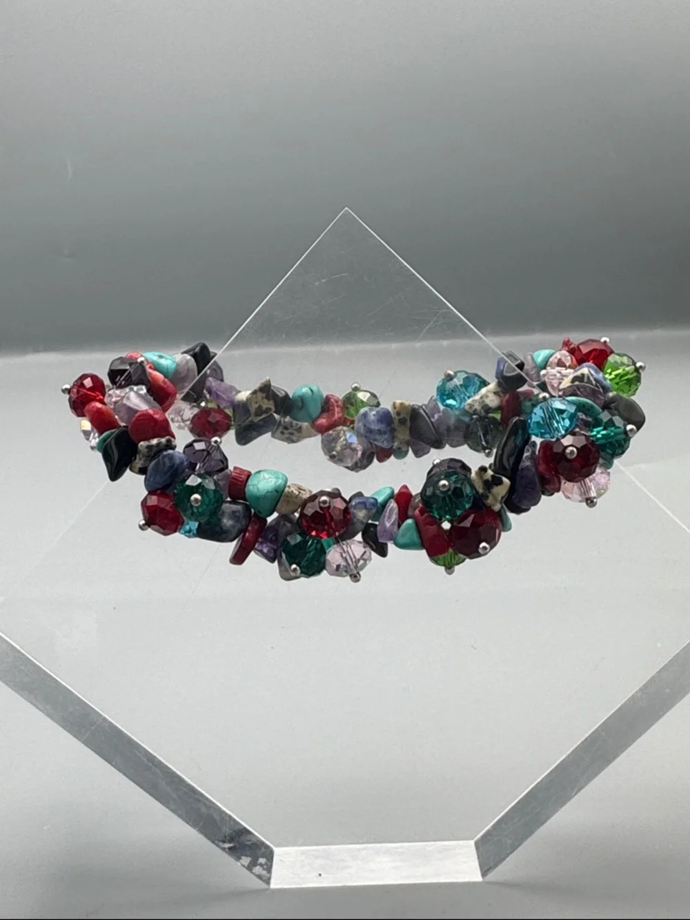 Multi-Color Beaded Statement Bracelet